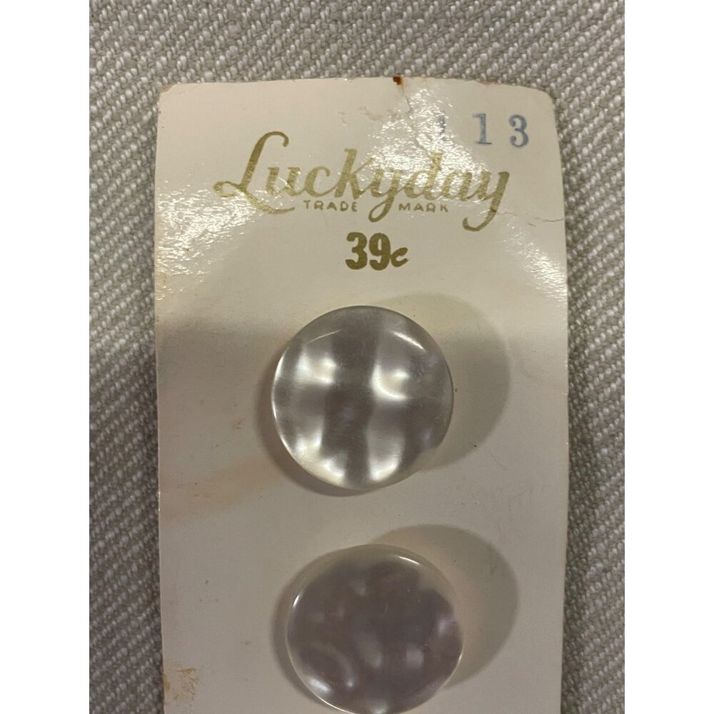 Vintage Luckyday Pearl Buttons NEW Old Stock Set of 4 113 Size 30 (3/4) - Picture 4 of 10